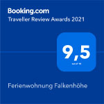 Auszeichnung für den Traveller Award 2021 von Booking.com